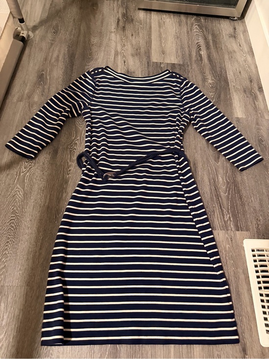 Ralph Lauren Dresses & Skirts - Ralph Lauren Navy and White Striped Belted Knit Dress